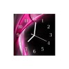 Nástěnné hodiny obrazové na skle - Abstrakt růžový