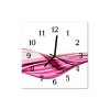 Nástěnné hodiny obrazové na skle - Abstrakt růžový I