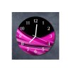 Nástěnné hodiny obrazové na skle - Abstrakt tmavě růžový I