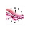 Nástěnné hodiny obrazové na skle - Abstrakt tmavě růžový II