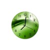 Nástěnné hodiny obrazové na skle - Abstrakt zelený