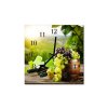 Nástěnné hodiny obrazové na skle - Hrozno a víno