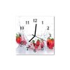 Nástěnné hodiny obrazové na skle - Jahody