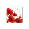Nástěnné hodiny obrazové na skle - Mák