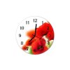 Nástěnné hodiny obrazové na skle - Mák červený