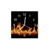 Nástěnné hodiny obrazové na skle - Oheň