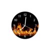 Nástěnné hodiny obrazové na skle - Oheň