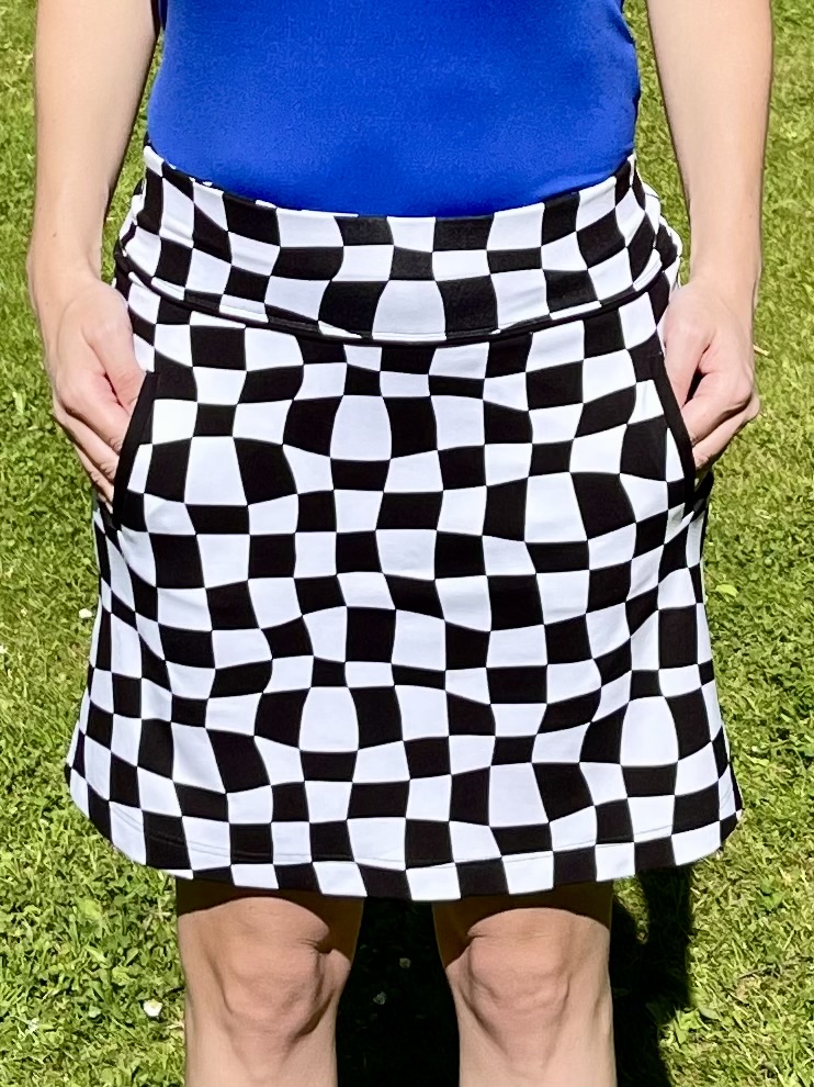 Dámská golfová sukně černobílá Velikost: XL, Barva: ČERNÁ, BÍLÁ