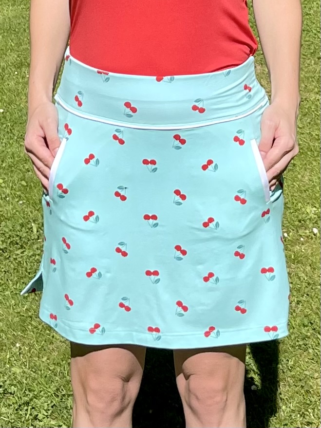 Dámská golfová sukně třešně Velikost: M, Barva: MÁTOVÁ, ČERVENÁ