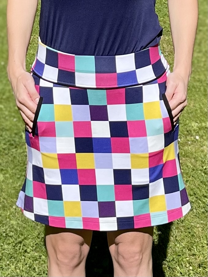 Dámská golfová sukně kostky Velikost: S, Barva: RŮŽOVÁ, MODRÁ, FIALOVÁ, ŽLUTÁ