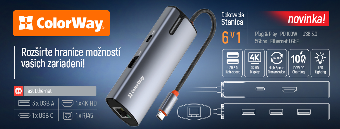 Dokovacie stanice, USB huby od ColorWay