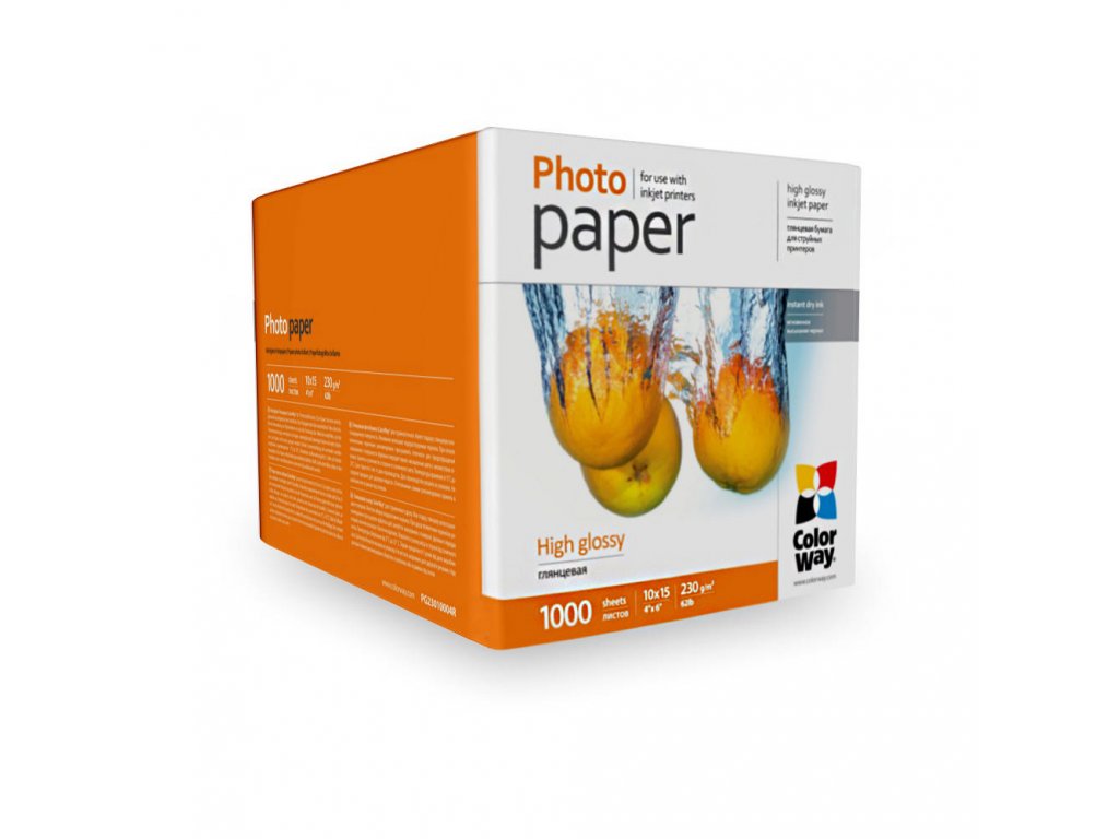 Naar Interpretatief Onvermijdelijk Photo paper ColorWay high glossy 230 g/m², 10х15, 1000 sht (PG23010004R) -