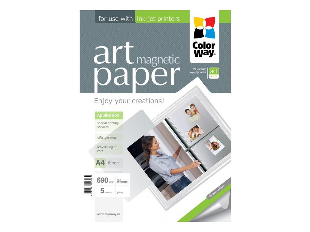 Photo paper ColorWay ART glossy "magnetic" 690 g/m², A4, 5 sht (PGA690005MA4)