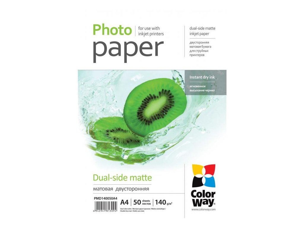 Photo paper ColorWay dual-side matte 140 g/m², A4, 50 sht (PMD140050A4)