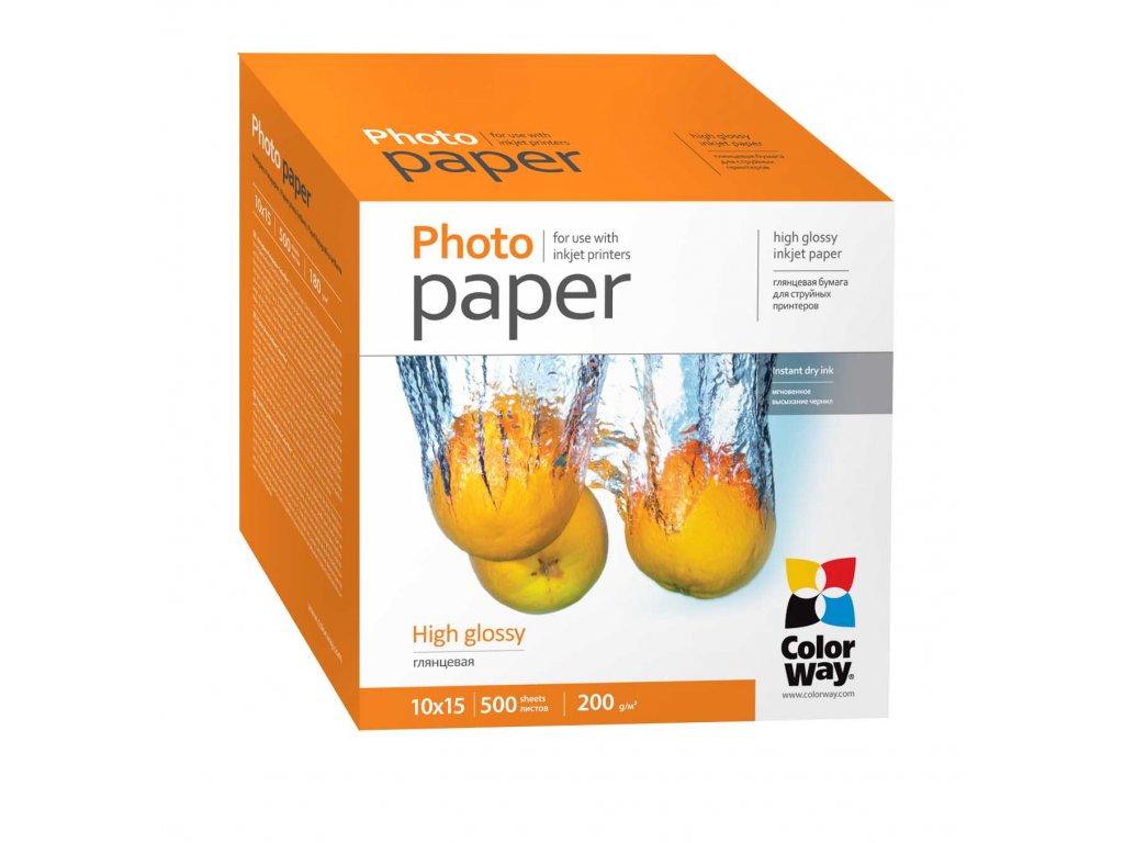 Photo paper ColorWay high glossy 200 g/m², 10х15, 500 (PG2005004R) -