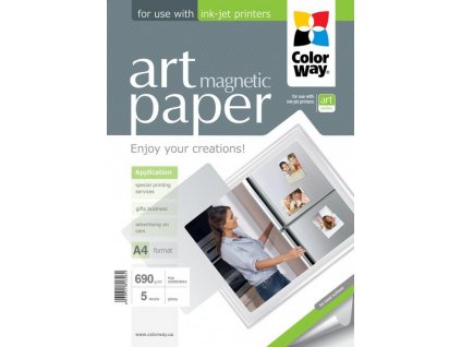 Fotopapier ColorWay ART Lesklý Magnetický 690g/m²,5ks,A4 (PGA690005MA4)