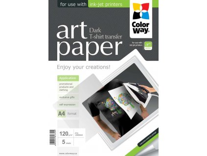Photo paper ColorWay ART T-shirt transfer (dark) 120 g/m², A4, 5 sht (PTD120005A4)