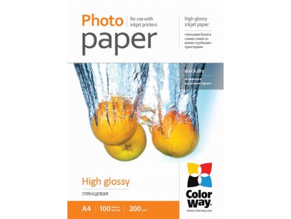 Fotopapier ColorWay Vysoko lesklý 200g/m²,100ks,A4 (PG200100A4)