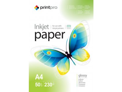 Photo paper PrintPro high glossy 230 g/m², A4, 50 sht (PGE230050A4)