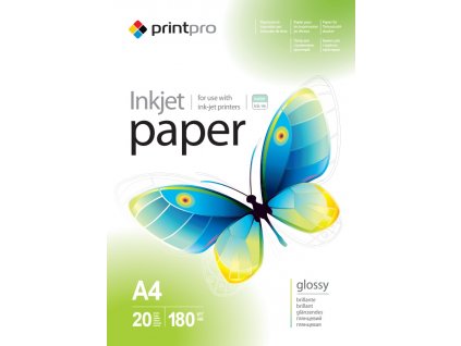 Photo paper PrintPro high glossy 180 g/m², A4, 20 sht (PGE180020A4)