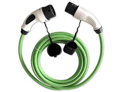 ZENCAR EVSE nabíjací kábel pre elektrické vozidlá TYP 2 - TYP 2,16A, 3,6 kW , zelený,5m, špirála, 16 A