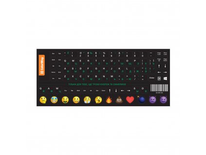 Nálepky na klávesnicu ColorWay, Biela-Zelená (SZ-BK-GS)