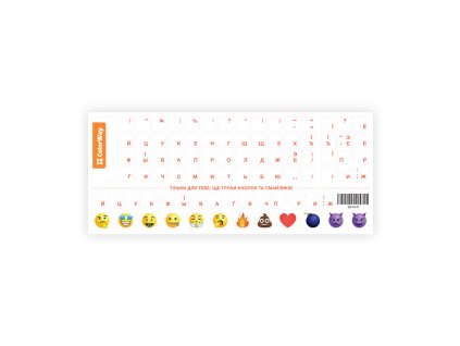 Nálepky na klávesnicu ColorWay transparentné, Oranžové písmo (SZ-N-R)