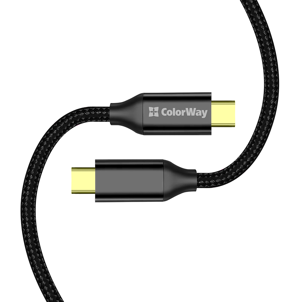 ColorWay Type-C - Type-C USB3.2 (20Gbps 4K PD 100W) Gen2, 5.0А, 1m, čierny (CW-CBPDCC062-BK)