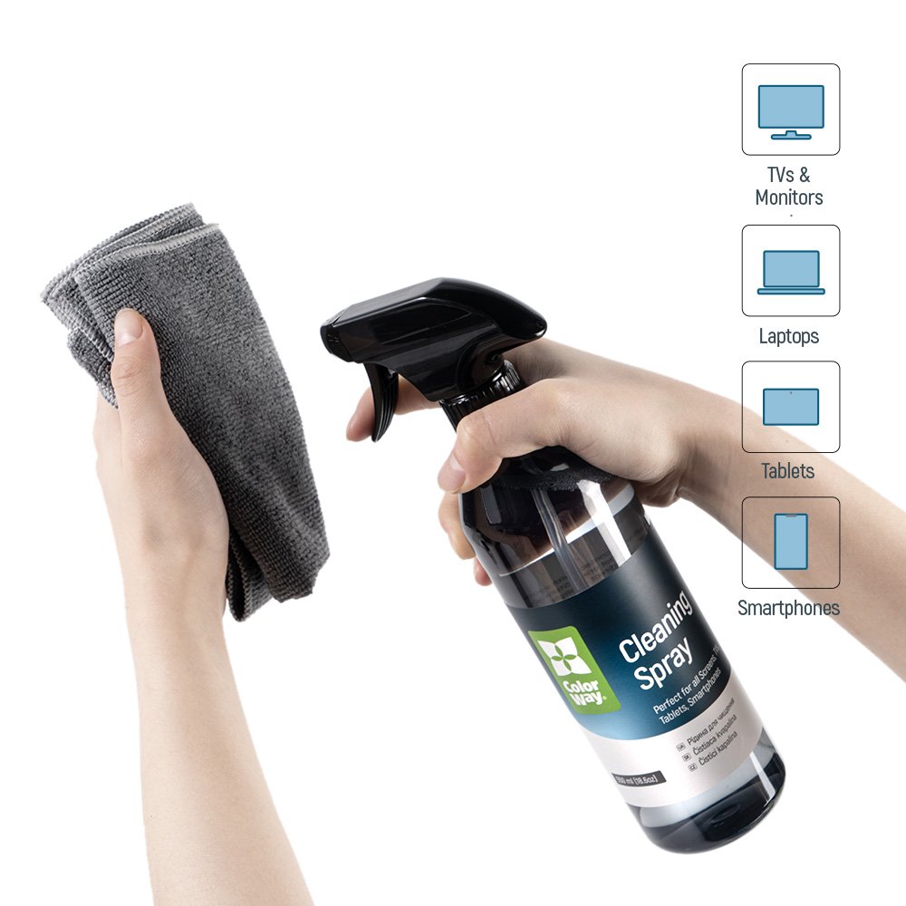 Veľký čistiaci kit ColorWay na elektroniku (550 ml, 2x mikrovlákno) (CW-5500)