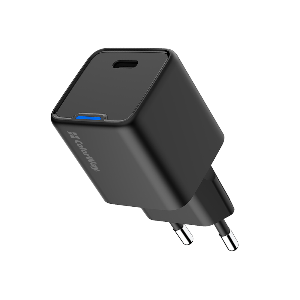 AC nabíjačka ColorWay GaN Mini 25W PD Port, PPS, USB-C, čierna (CW-CHS052PD-BK)