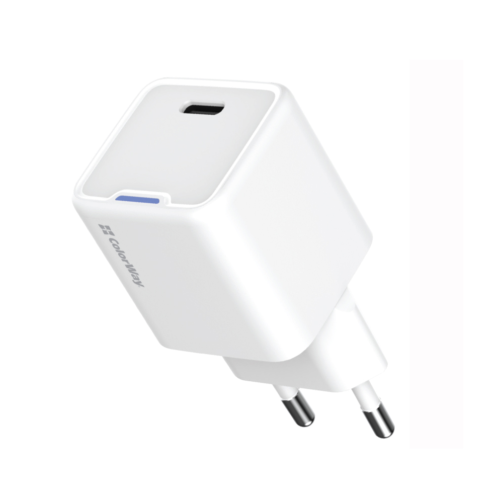 AC nabíjačka ColorWay GaN Mini 30W PD Port PPS USB-C biela (CW-CHS054PD-WT)