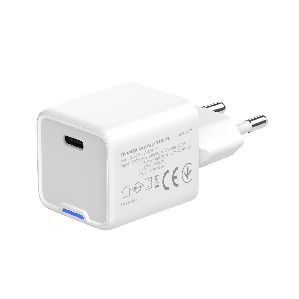 ColorWay AC nabíjačka GaN Mini 30W PD Port PPS USB-C biela (CW-CHS054PD-WT)