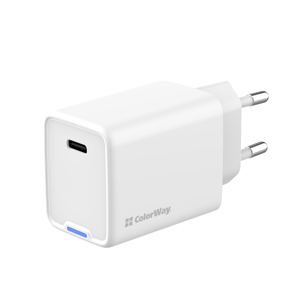 AC nabíjačka ColorWay GaN Mini 45W PD Port PPS USB-C biela (CW-CHS057PD-WT)