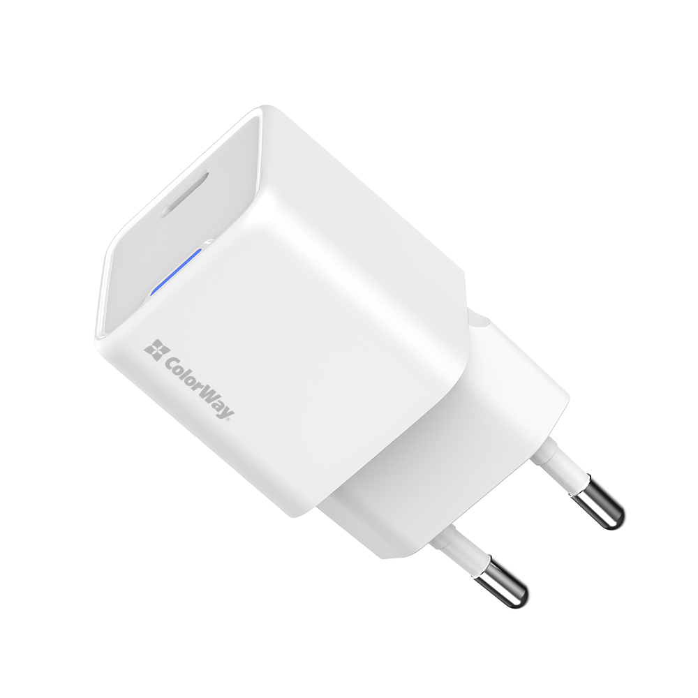 ColorWay USB Nabíjačka GaN Mini 20W PD Port PPS USB-C, biela (CW-CHS059PD-WT)
