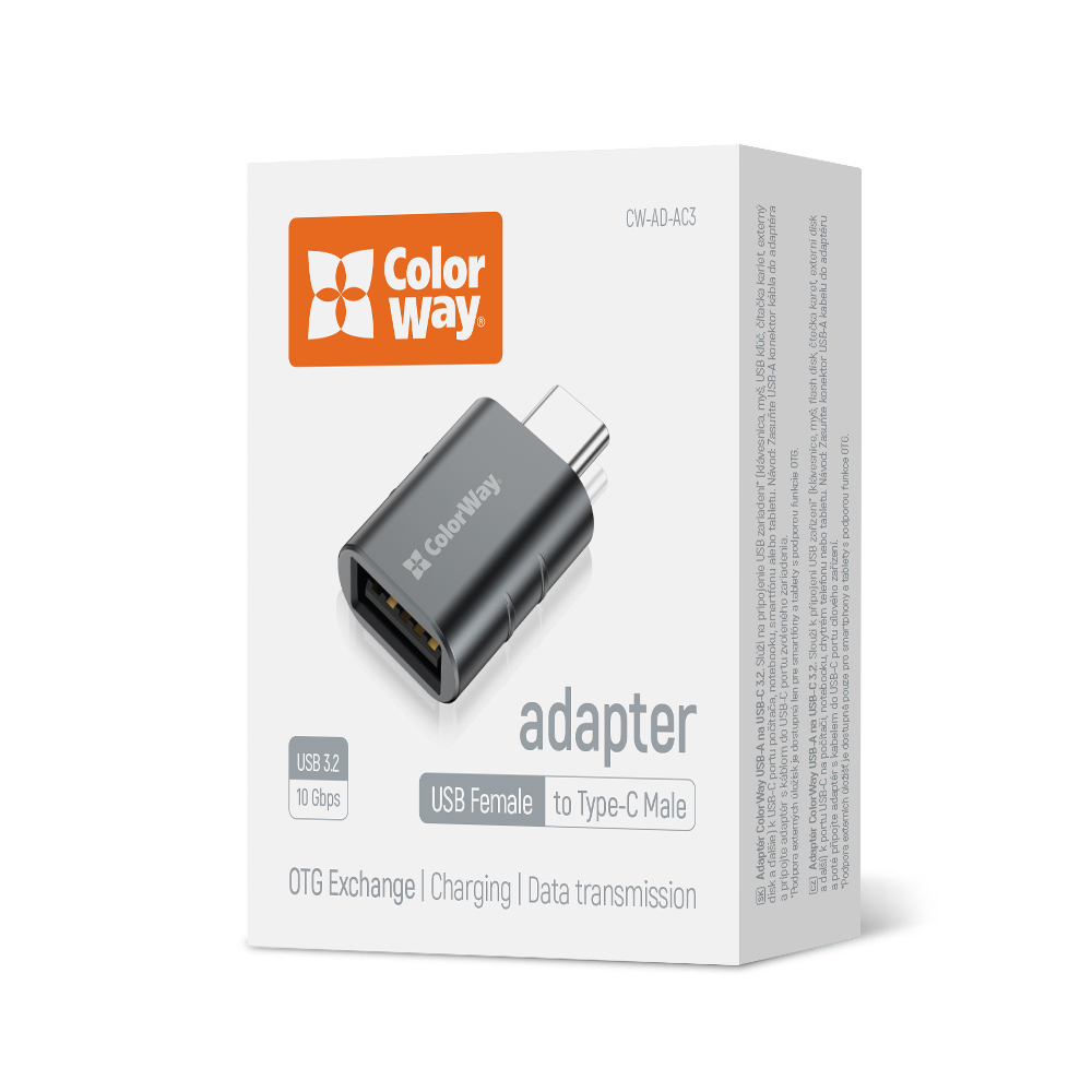

Adaptér ColorWay USB-A na USB-C 3.2 (CW-AD-AC3)