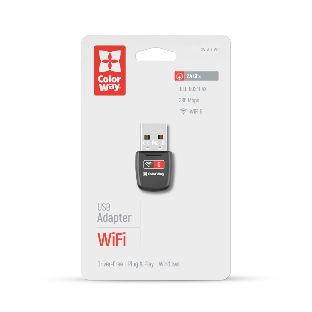 ColorWay Adaptér Wi-Fi 6 286 Mbps (CW-AD-W1)