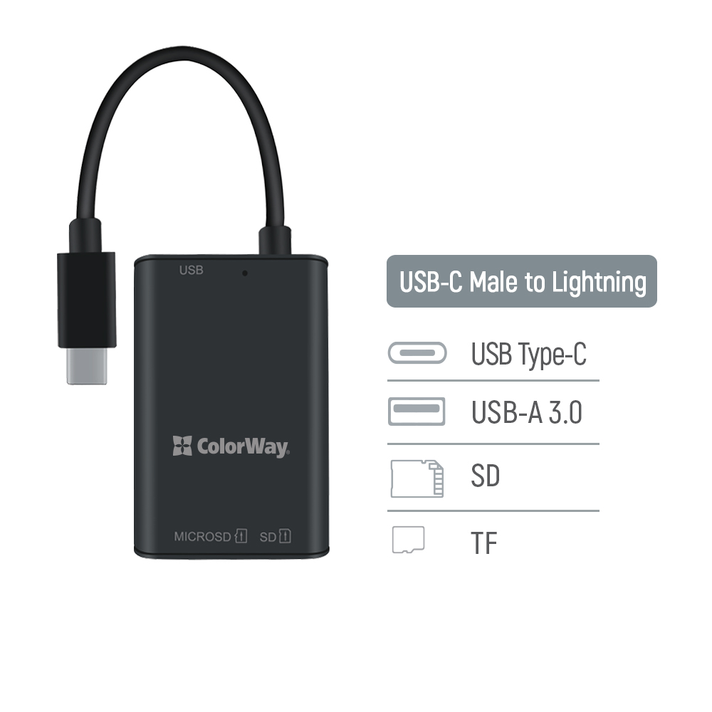 ColorWay USB-C na USB 3.0/SD/MicroSD (CW-CR-02)