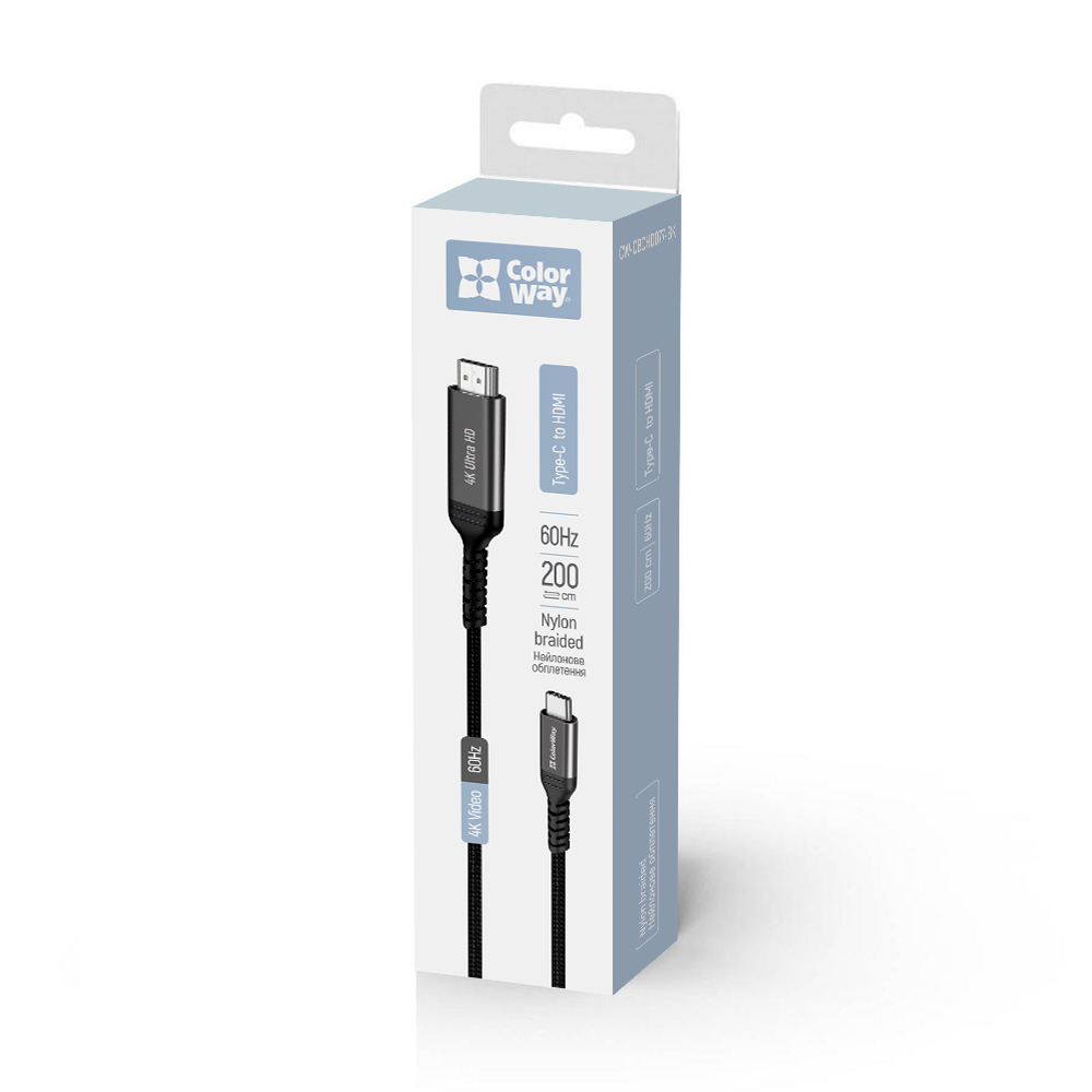 Kábel ColorWay USB-C – HDMI 4K/60 Hz 2 m čierny (CW-CBCHD077-BK)