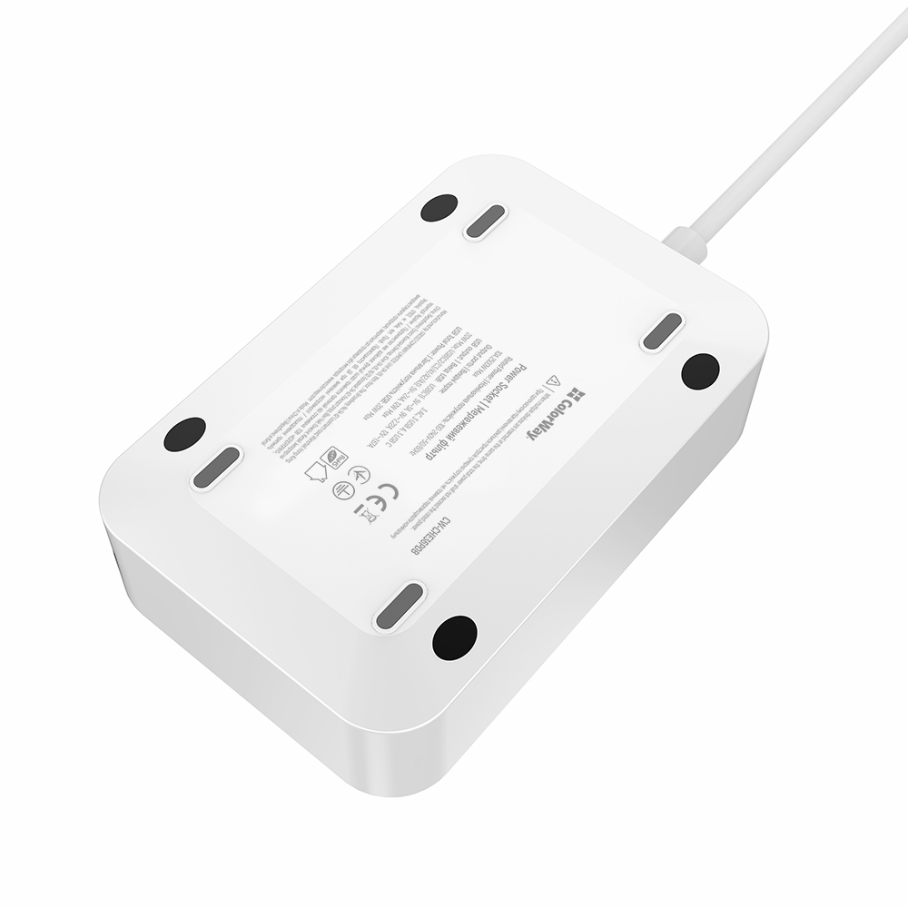 ColorWay s prepäťovou ochranou 3 zásuvky / 6 USB (3× USB-A + 3× USB-C PD 20W),2 m, čierny (CW-CHE36PDB)
