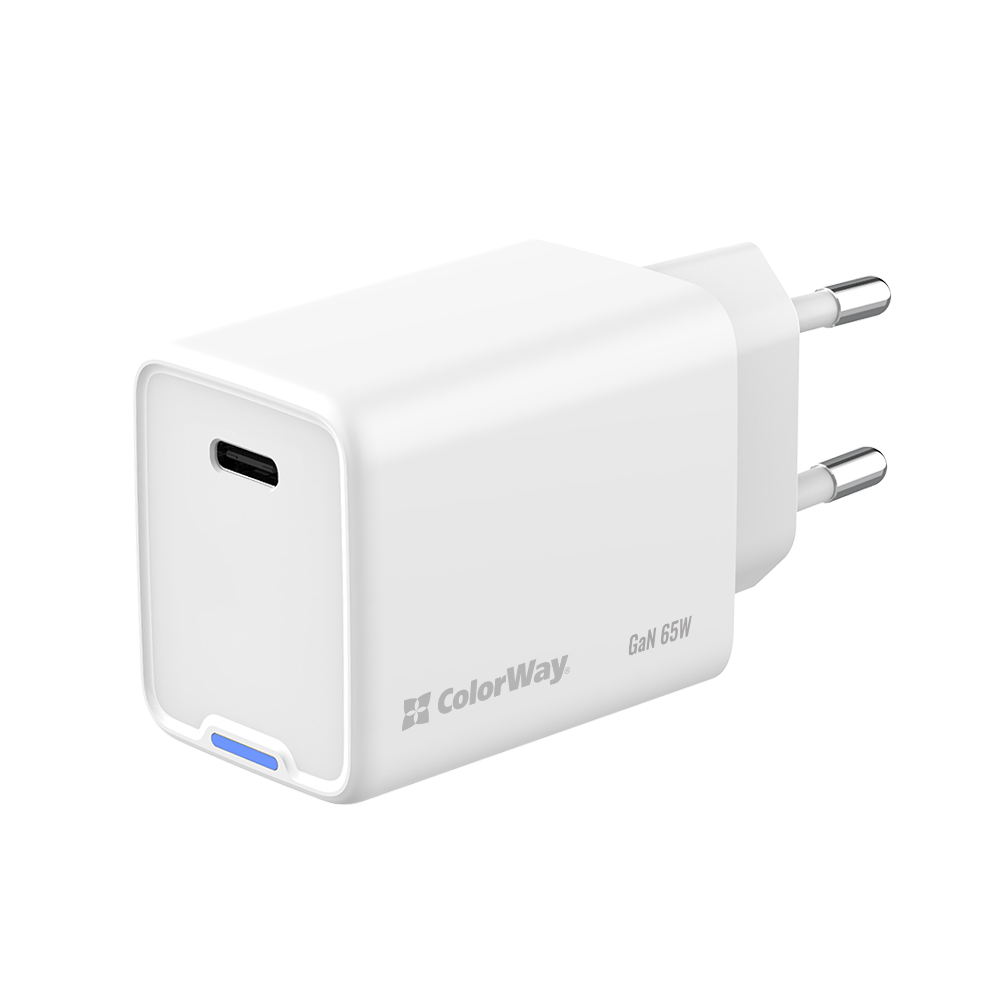 ColorWay GaN Mini 65W PD PPS USB-C biela (CW-CHS049PD-WT)