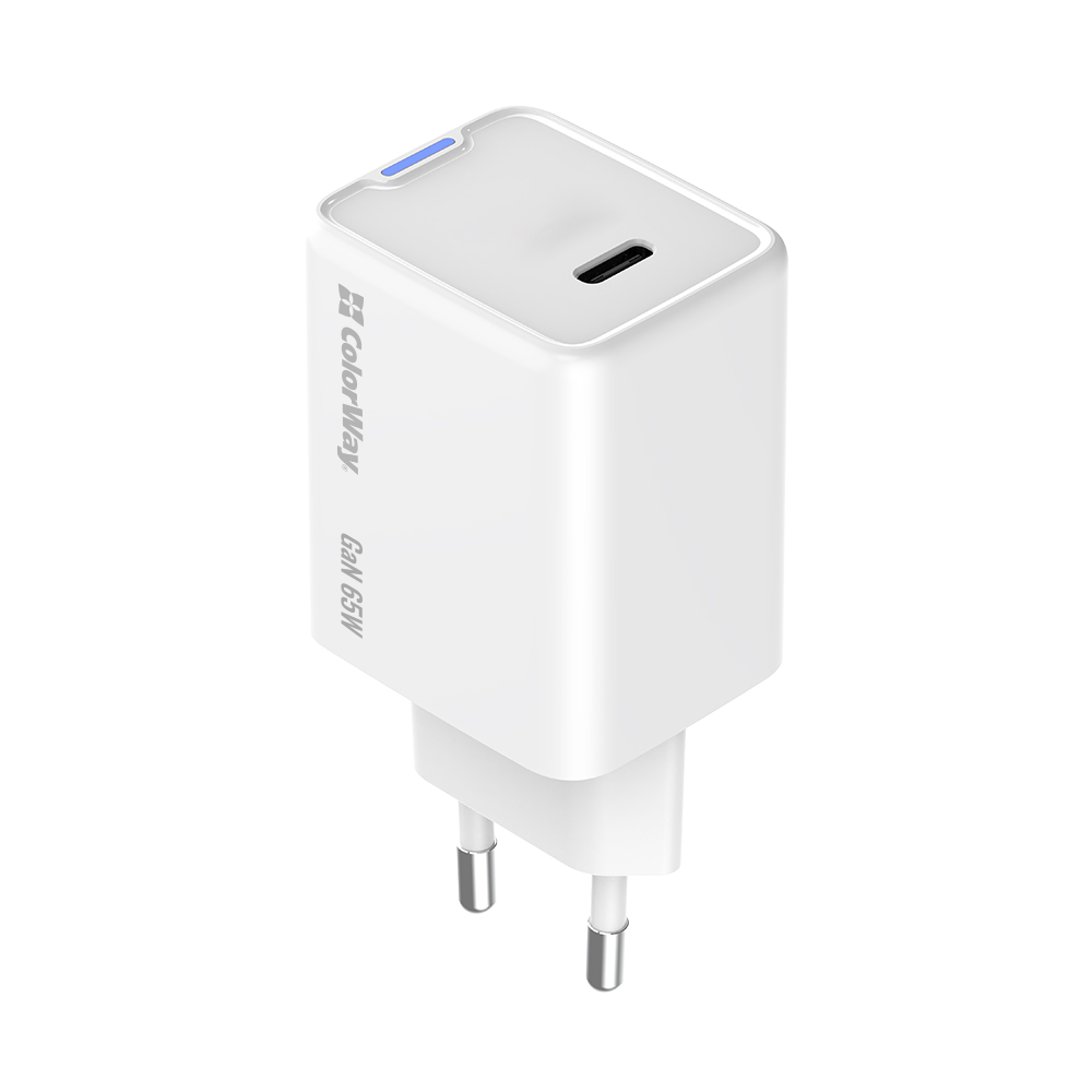 ColorWay GaN Mini 65W PD PPS USB-C biela (CW-CHS049PD-WT)