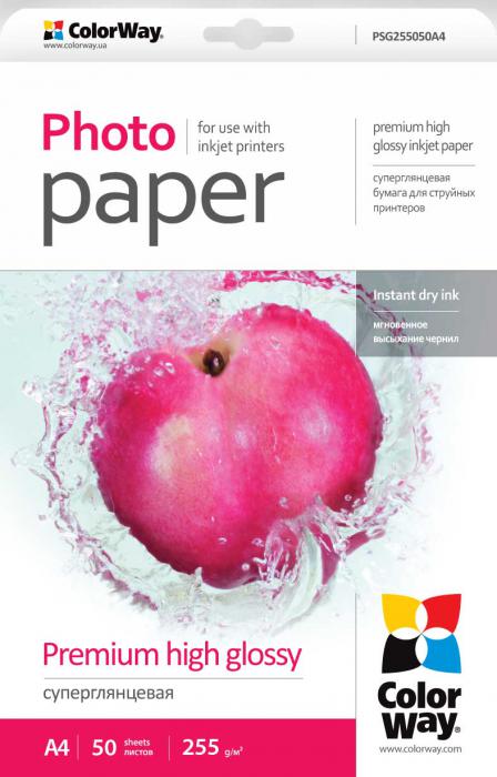 

ColorWay Fotopapier CW Super lesklý mikroporézny 255g/m²,50ks,A4