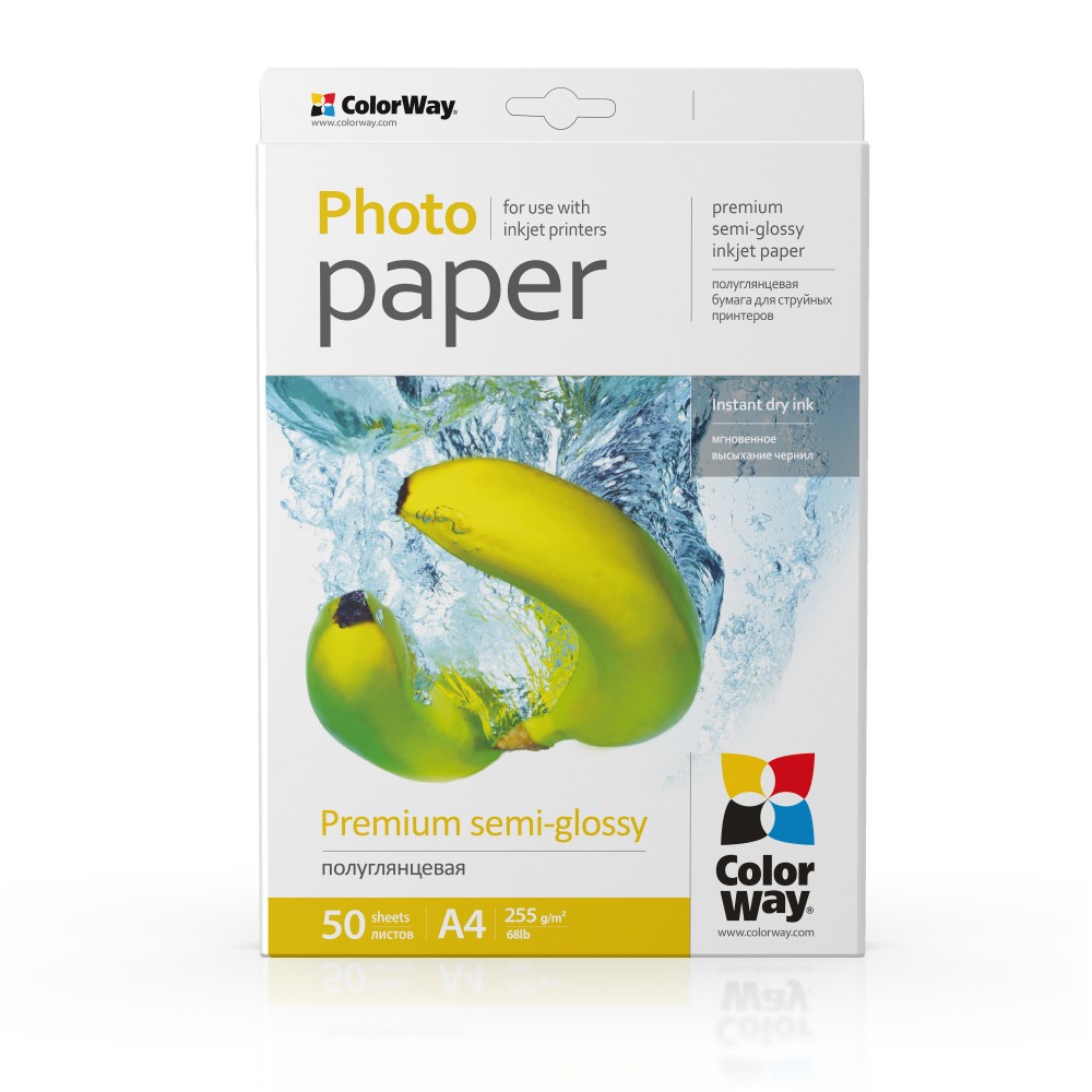 Fotopapier ColorWay Premium Super Pololesklý Mikroporézny 255g/m²,50ks,A4 (PNG255050A4)