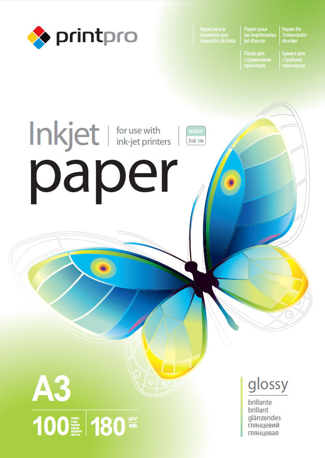 

Fotopapier PrintPro Vysoko lesklý 180g/m²,100ks,A3 (PGE180100A3)