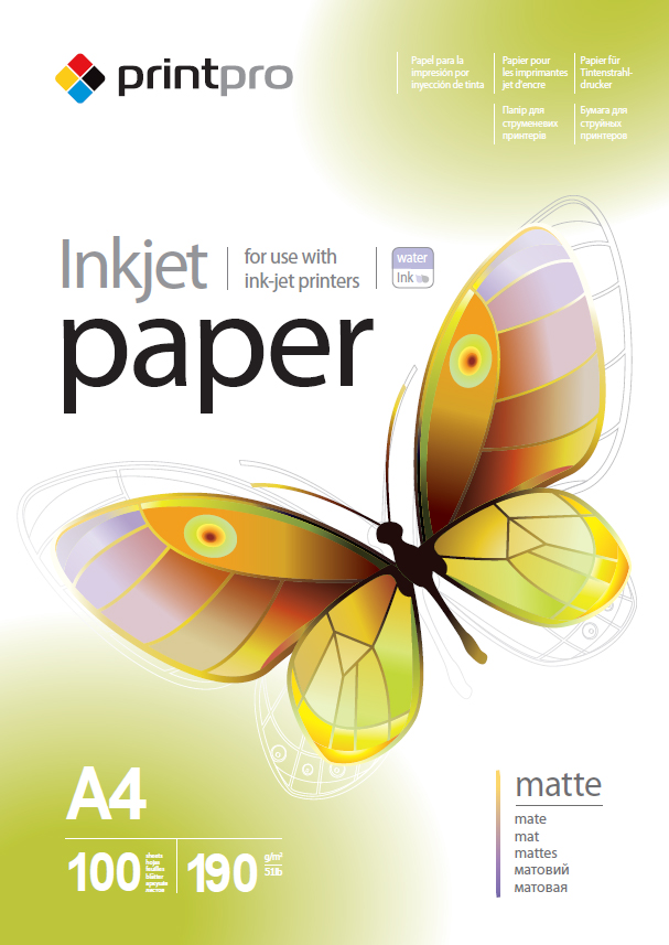 PrintPro Fotopapier PP matný 190g/m²,100ks,A4