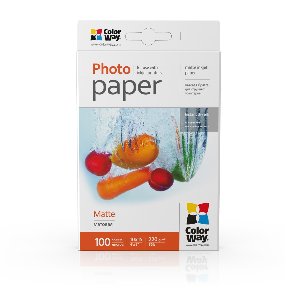 Fotopapier ColorWay Matný 220g/m²,100ks,10×15 (PM2201004R)