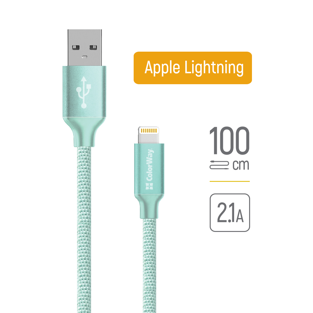 ColorWay Kábel USB Apple Lightning 2.1A 1m, mäta (CW-CBUL004-MT)
