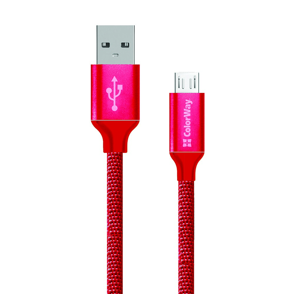 ColorWay Kábel USB MicroUSB 2.1A 1m, červený (CW-CBUM002-RD)