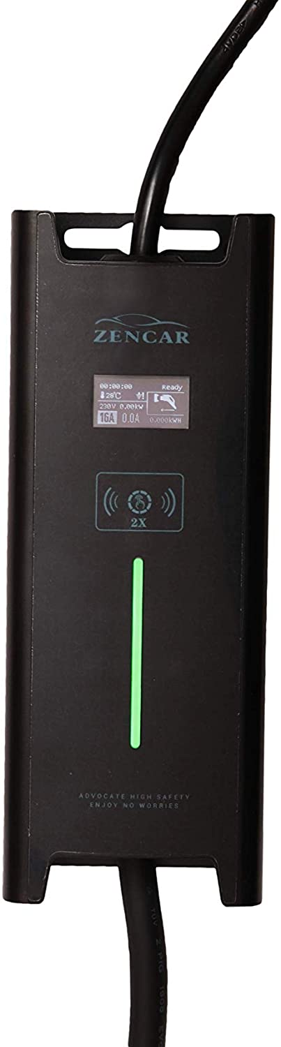 ZENCAR EVSE nabíjačka TYP 1, Schuko 230V, 3,6 kW pre elektrické autá, prepínateľný box 6A/8A/10A/12A /16A s displejom, dĺžka 10m