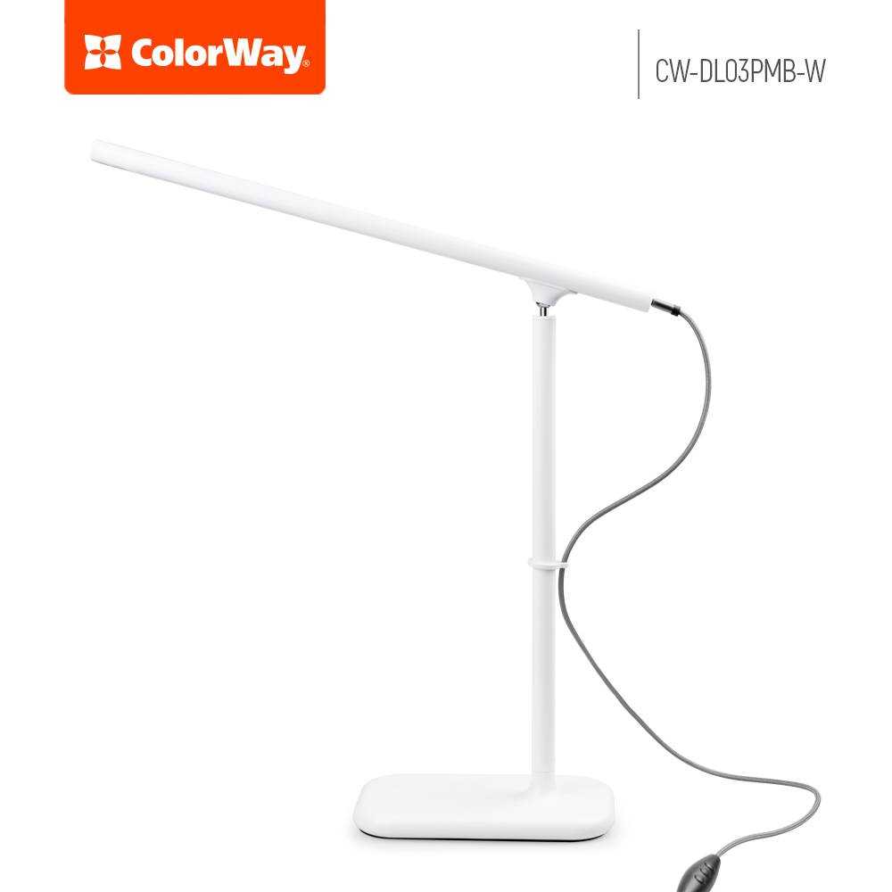 ColorWay LED stolná lampa s magnetom a zabudovanou batériou, biela (CW-DL03PMB-W)